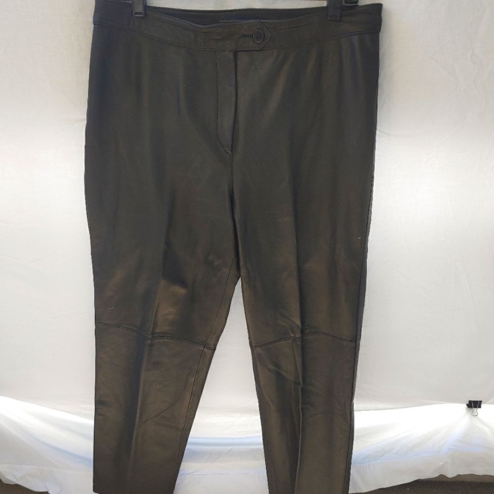 The Limited VINTAGE Womens Size 12 Black REAL Leather Pants.